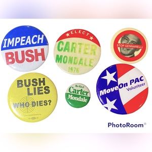 Jimmy Carter Mondale Bush Buttons Vintage Presidential Buttons